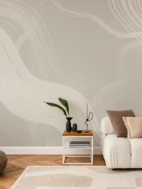 Beige Abstrakte Tinte Pinselstriche Fototapete