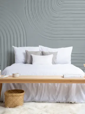 Blue Sculpted Abstract Curved Lines Mural
