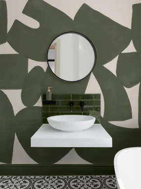 Verde Abstract pictate manual forme murale