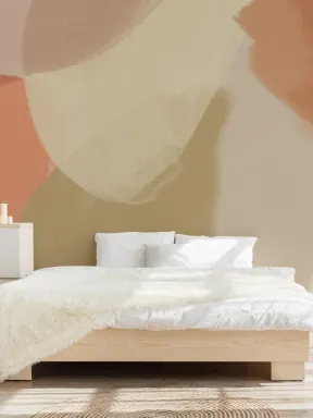 Mural de formas orgânicas abstractas pintado à mão