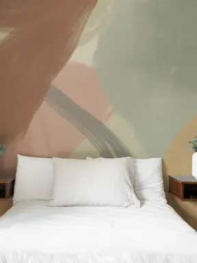 Hand Painted Soft Earthy Abstract Mural