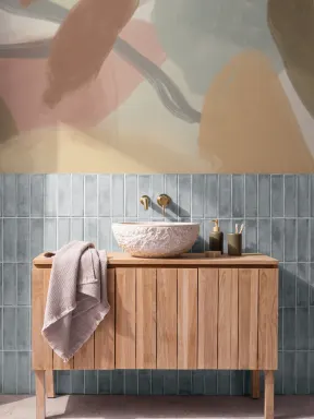 Hand Painted Soft Earthy Abstract Mural