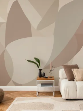 Forme féminine Formes abstraites Papier peint panoramique en beige