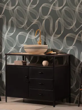 Green 3D Effect Pattern Wall Mural