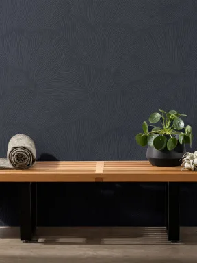 Navy Minimalist Mushroom Wall Mural