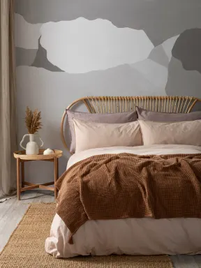 Gray Abstract Fractured Rock Mural