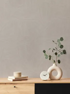 Beige Layered Curved Shapes Wallpaper