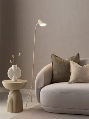 Papier peint beige à couches et formes courbes