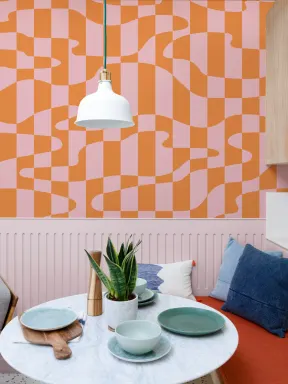 Elizabeth Olwen Stripescape Pink Mural