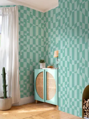 Elizabeth Olwen Stripescape Blue Mural