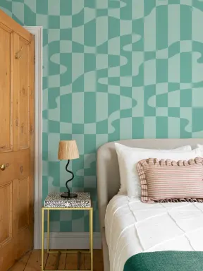 Elizabeth Olwen Stripescape Blue Mural