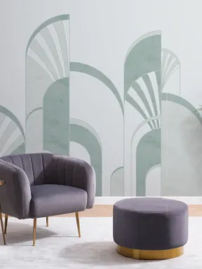 Verde Art Deco Print Arches Wallpaper Mural