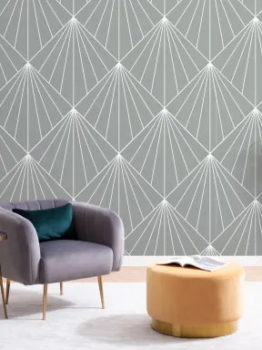 Fototapete Art Deco Grauer Geometrischer Druck