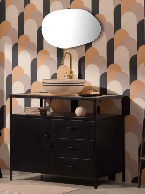 Cream Art Deco Arches Repeat Print Wallpaper Mural