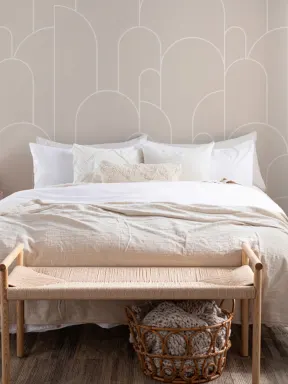 Pink Art Deco Arch Outlines Wallpaper Mural