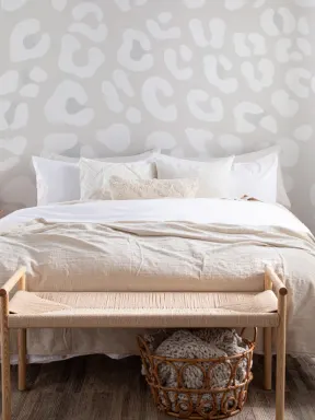 Off White Leopard Print Wallpaper Mural