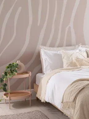 Mural de papel de parede com impressão de zebra cor-de-rosa