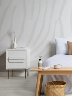 Mural de papel de parede com impressão de zebra off white