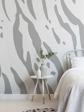 Grey Tiger Print Wallpaper Mural