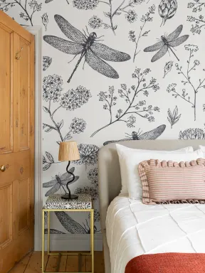 Dragonfly Illustration Wallpaper Mural