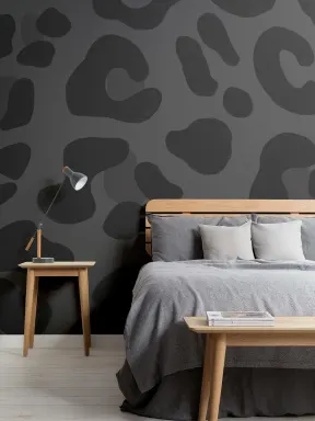 Black Leopard Print Wallpaper Mural