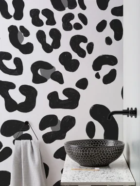 Black & White Leopard Print Wallpaper Mural