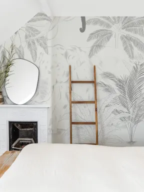 Sophisticated Jungle Animals Illustration Wallpaper Mural
