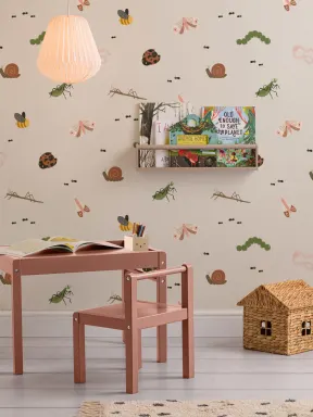 Papier Peint pour Enfants Illustré à Motif d’Insectes Mignons