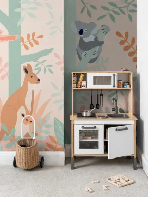Koala and Kangaroo Australian Jungle Kids Wallpaper Mural