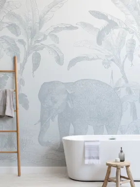 Blaue Jahrgang Forscher Elefant Fototapete Wandbilder
