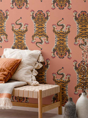 Oranje Tibetaanse Tijger Patroon Behang