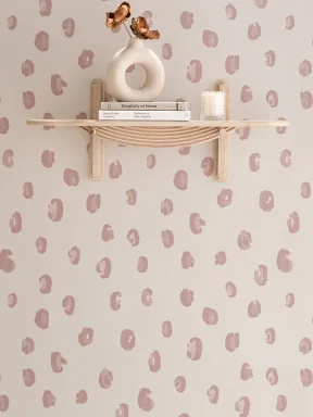 Pink and Neutral Watercolour Leopard Print Repeat Pattern Wallpaper