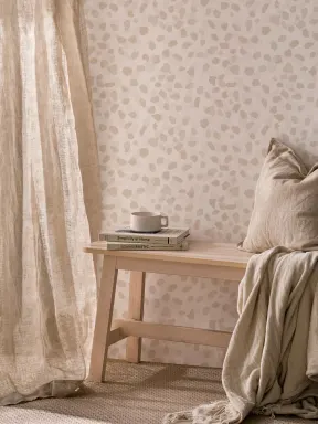 Neutral Modern Cheetah Spots Repeat Pattern Wallpaper