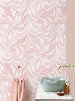 Pink Abstract Tiger Stripes Repeat Pattern Wallpaper