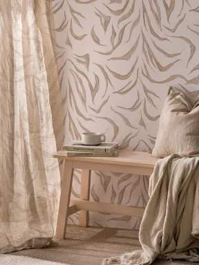 Minimalist Neutral Tiger Print Repeat Pattern Wallpaper