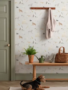 Neutral Dog Delight Animal Mural