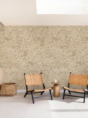 Papier peint panoramique art abstrait beige pour espaces modernes