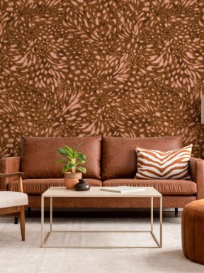 Papier peint panoramique à motif abstrait marron imprimé animal