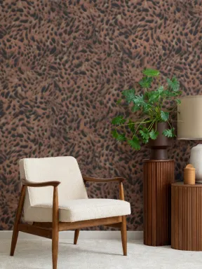 Dark Animal Print Vibe Statement Wall Leopard Mural