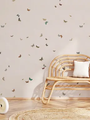 Murale Multicolor cu Fluturi de Epocă cu Farmec Vintage