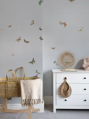 Blue Butterfly Serenity Multicolor Nature Mural