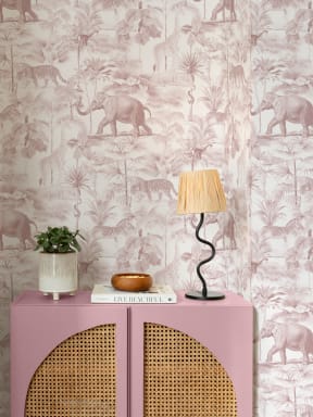 Pink Tropical Tonal Jungle Animal Wallpaper
