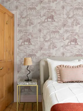 Pink Tropical Tonal Jungle Animal Wallpaper