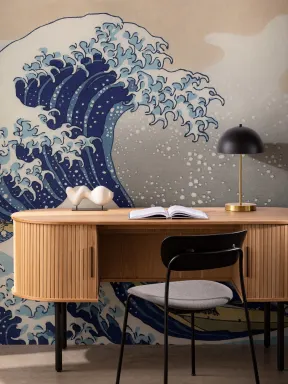Papier Peint Panoramique La Grande Vague de Kanagawa de Hokusai