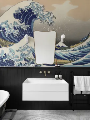 Papier Peint Panoramique La Grande Vague de Kanagawa de Hokusai