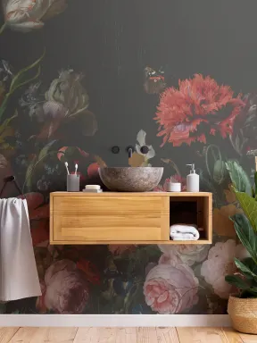 Flower Arrangement Artist Painting Wallpaper Mural