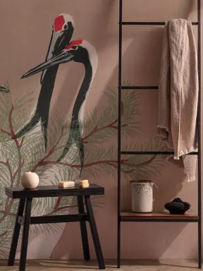Cranes by Kamisaka Sekka Japanese Painting Wallpaper Mural