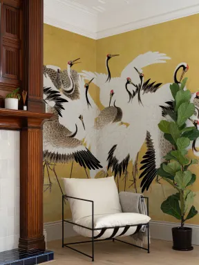 Flock of Cranes by Ishida Yūtei Wall Mural