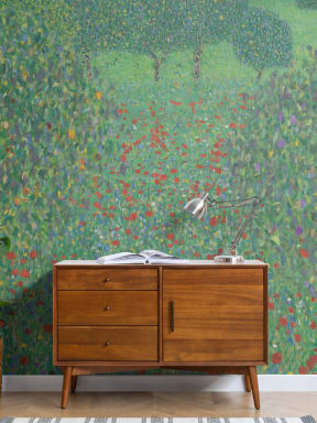 Panoramique Champ de coquelicots de Gustav Klimt