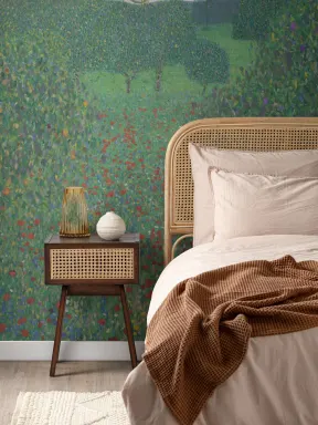 Flowering Poppies by Gustav Klimt Wall Mural